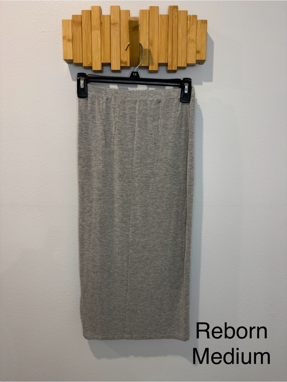 Reborn J Heather Gray Knit Midi Skirt
